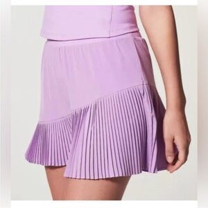 SPANX Yes, Pleats! Women’s Mini Skirt Athletic Tennis Skort Lavender Lust 1XL
